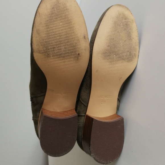 Nine West Olwynne Olive Green Suede Boots - Picture 4 of 5